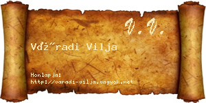 Váradi Vilja névjegykártya